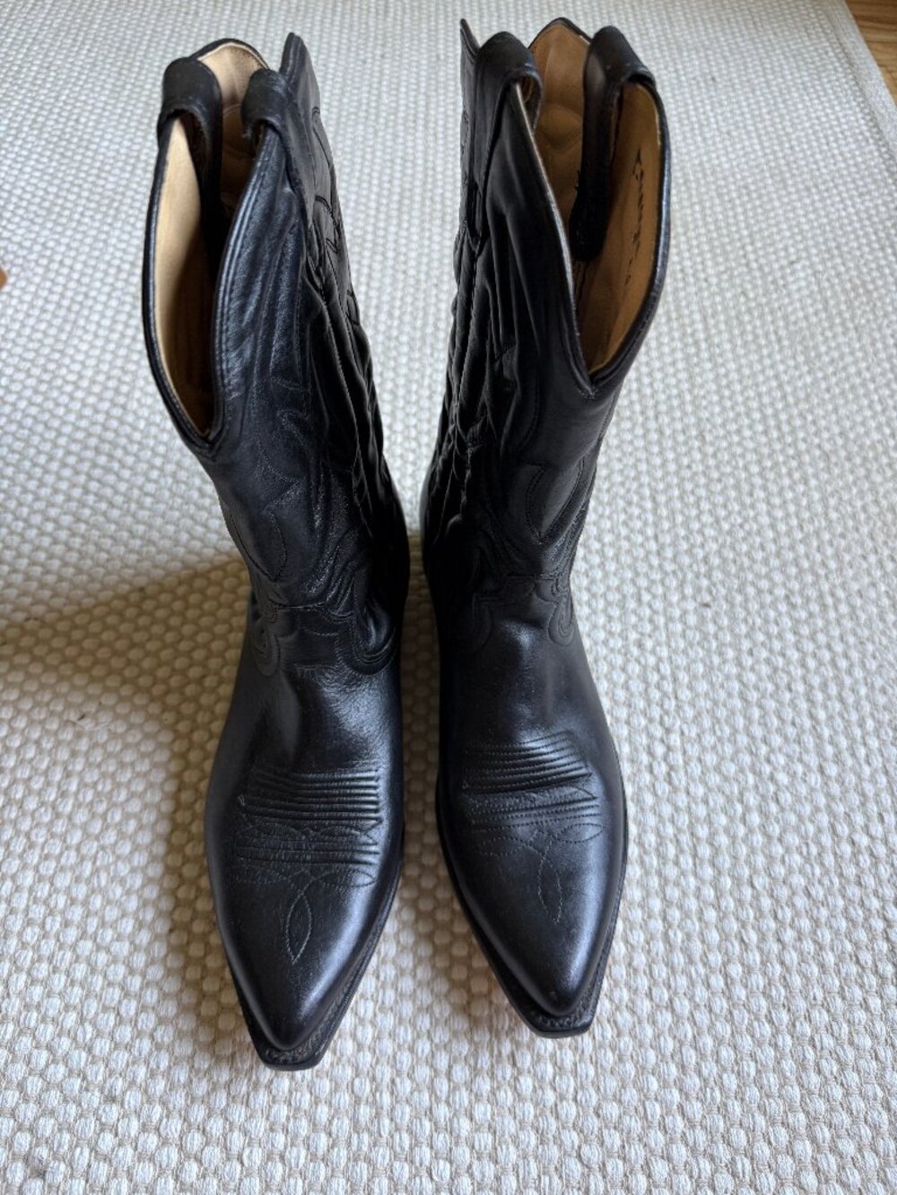 Vintage Black Leather Cowboy Boots | Western Festival Country | Size 9.5